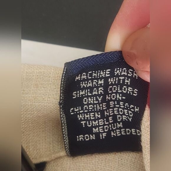 Preston&York 14 Beige 100% LINEN Pockets 3/4 Sleeve Buttons Up Women’s Shirt - Picture 4 of 9